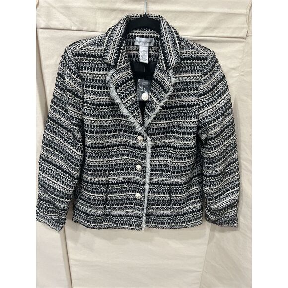 Jackets & Blazers - Drapers & Damons Jacket Womens Small Tweed Metallic Grannycore Blazer NEW